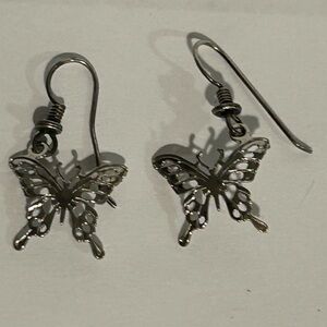 Silver Butterfly Earrings